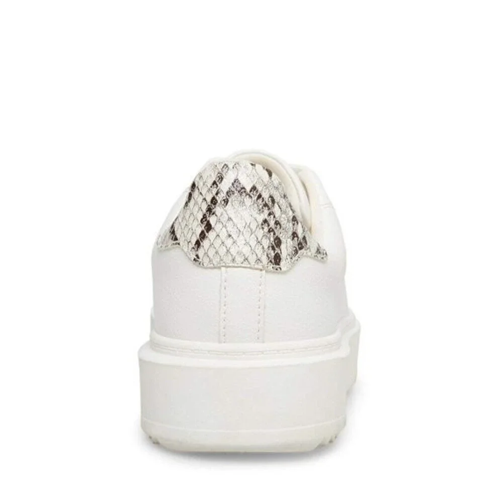 Steve Madden Catcher Sneakers Women's 9.5 White Leather Lifestyle Shoes JOBB675